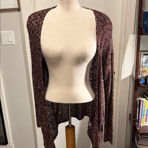 Garage Burgundy Open-Front Cardigan